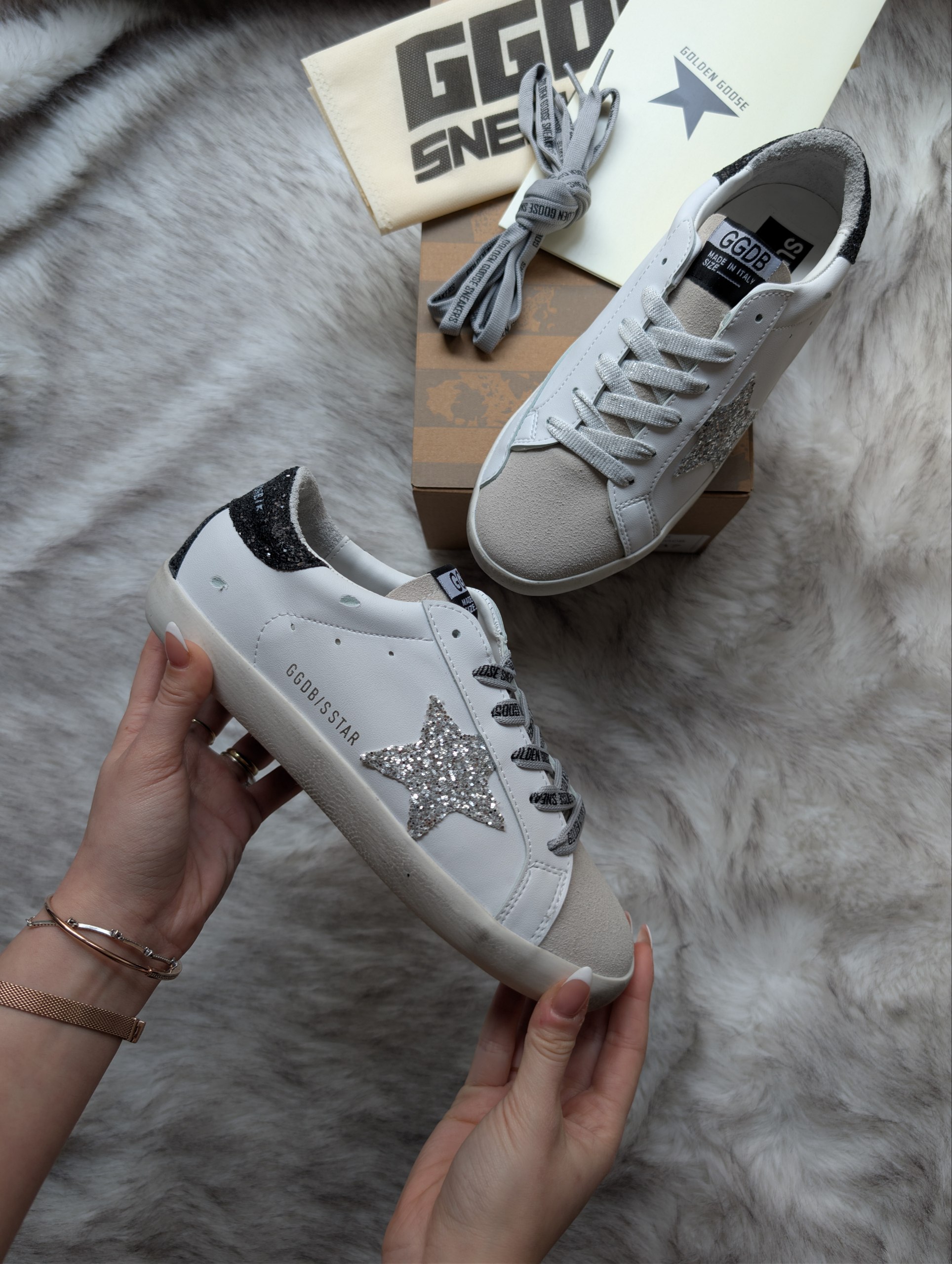 Golden Goose Deluxe Gümüş Siyah