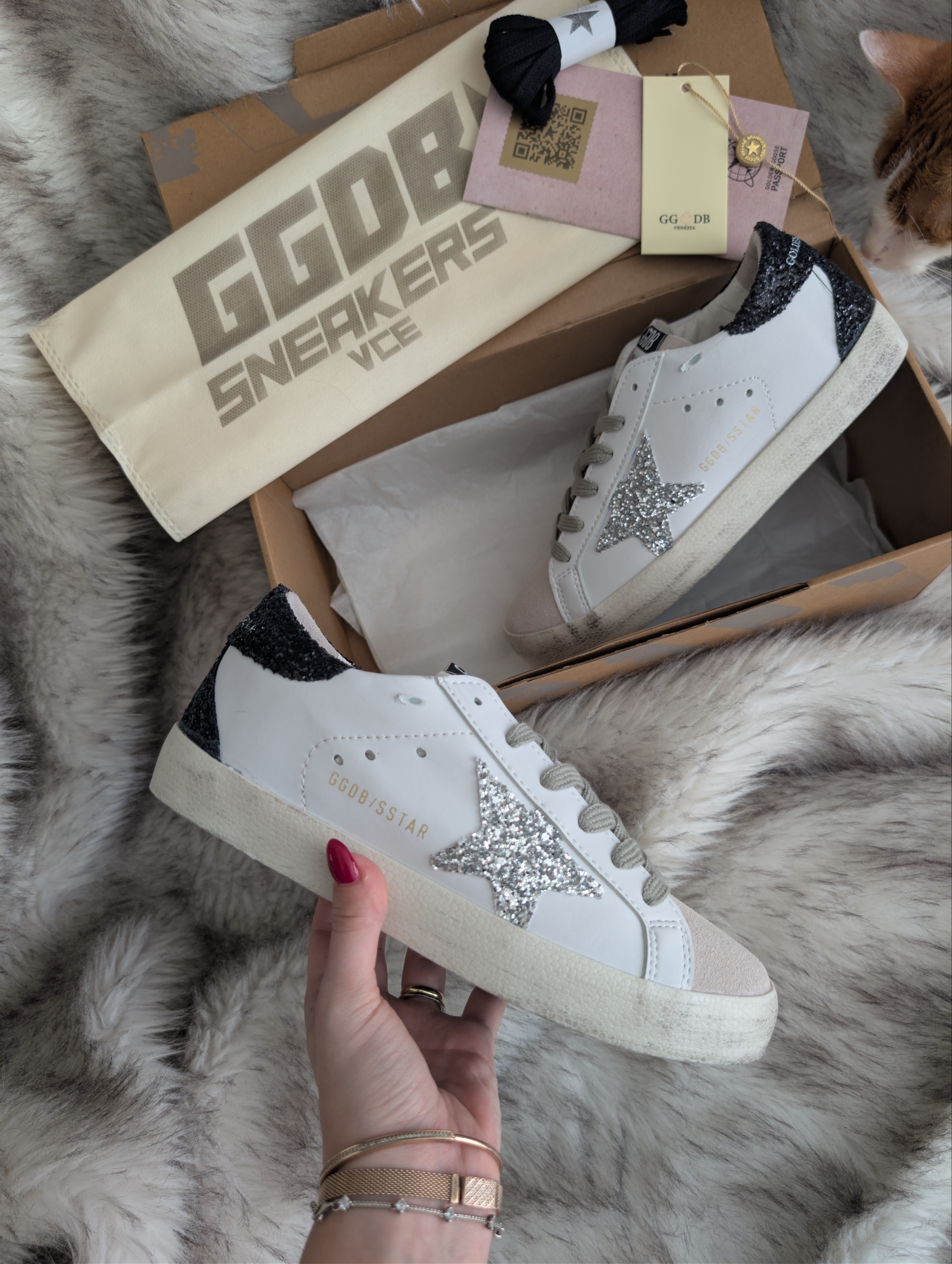 Golden Goose Deluxe Gümüş Siyah